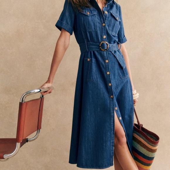 Sezane Dresses & Skirts - Sezane Blue Denim Dress